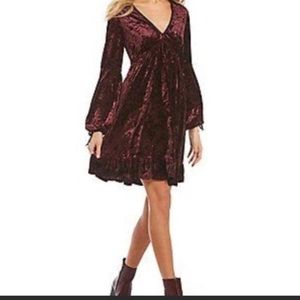 Chelsea And Violet Burgundy Velvet Dress